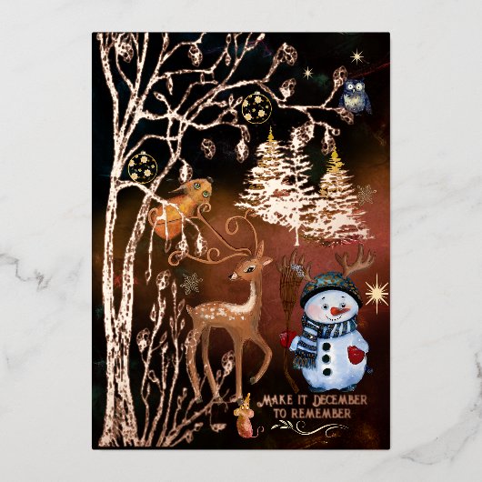 Bezauberndes Weihnachtsfest im Wald - Party Folieneinladung (Vorderseite)