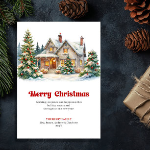 Bezauberndes Weihnachtshaus gemütliche festliche S Feiertagskarte