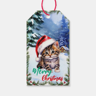 bezauberndes Weihnachtskatzenkätzchen santa Geschenkanhänger