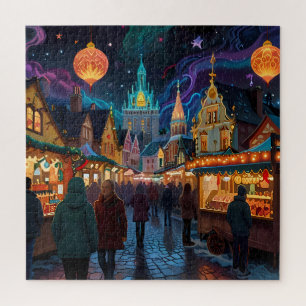 Bezauberndes Weihnachtsmarkt Stadt Winterwunder Wu Puzzle