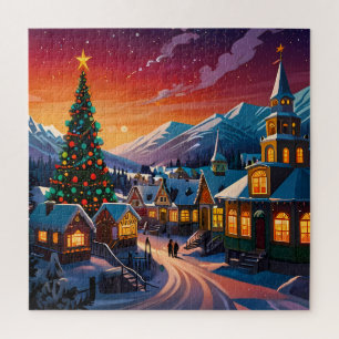 Bezauberndes Weihnachtsmarkt Stadt Winterwunder Wu Puzzle