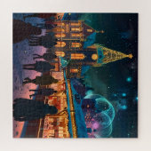 Bezauberndes Weihnachtsmarkt Stadt Winterwunder Wu Puzzle (Horizontal)