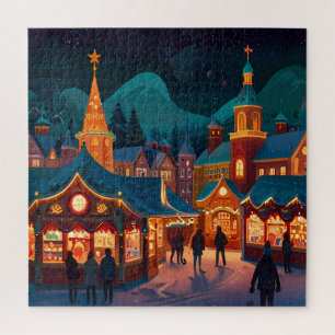 Bezauberndes Weihnachtsmarkt Stadt Winterwunder Wu Puzzle