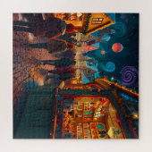 Bezauberndes Weihnachtsmarkt Stadt Winterwunder Wu Puzzle (Horizontal)