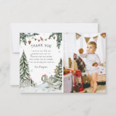 Bezauberndes Winter Woodland Geburtstag Danke (Vorderseite)