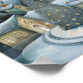 Bezauberndes Winterdorf bei AI Art Poster (Ecke)