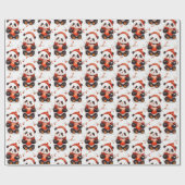 Bezauberndes Winterpanda-Muster mit gemütlicher Re Geschenkpapier (Flach)