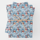 Bezauberndes Winterpinguin-Muster mit gemütlichen Geschenkpapier Set (Beispiel)