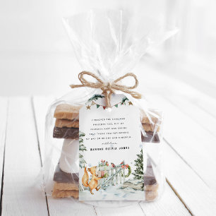 Bezauberndes Winterwald Geburtstag Geschenkanhänger