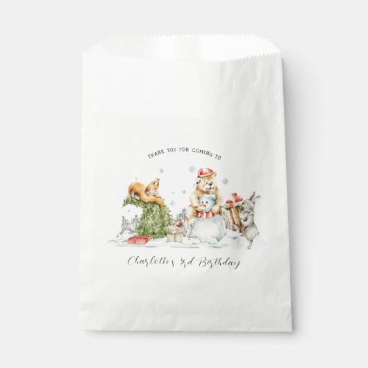 Bezauberndes Winterwald | Geburtstag Geschenktütchen (Vorderseite)