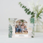 Bezauberndes Winterwald Weihnachts-Foto Postkarte (Stehend Vorderseite)