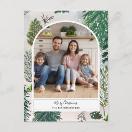 Bezauberndes Winterwald Weihnachts-Foto Postkarte