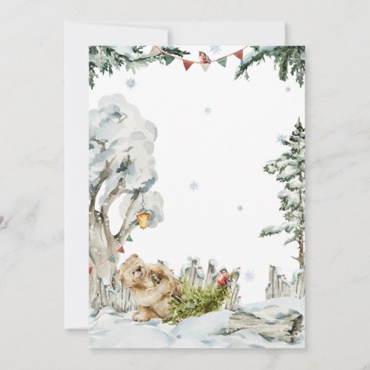 Bezauberndes Winterwald zum Geburtstag (Rückseite)