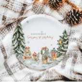 Bezauberndes Winterwald zum Geburtstag Pappteller