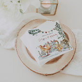 Bezauberndes Winterwald zum Geburtstag Serviette