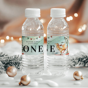 Bezauberndes Winterwald zum Geburtstag Wasserflaschenetikett