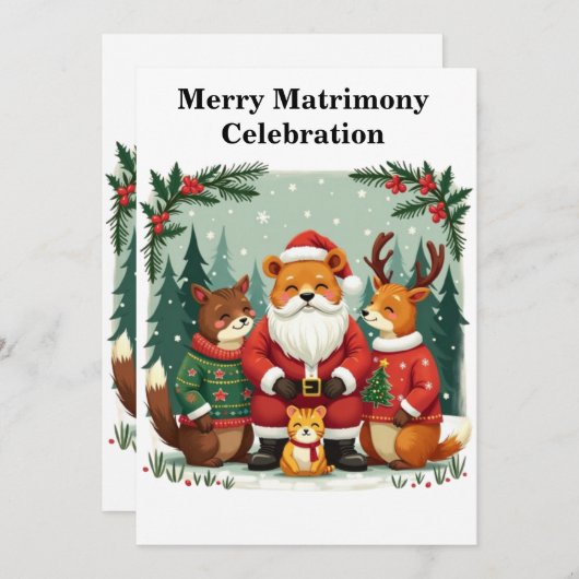 Bezauberndes Woodland Weihnachten Einladung (Vorne/Hinten)
