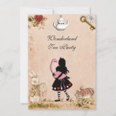 Bezauberndes Wunderland Tee Party Muttertag Einladung (Vorderseite)