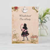 Bezauberndes Wunderland Tee Party Muttertag Einladung (Stehend Vorderseite)