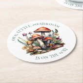 BezauberndWald Mushrooms Kinderdusche Runder Pappuntersetzer (Angewinkelt)