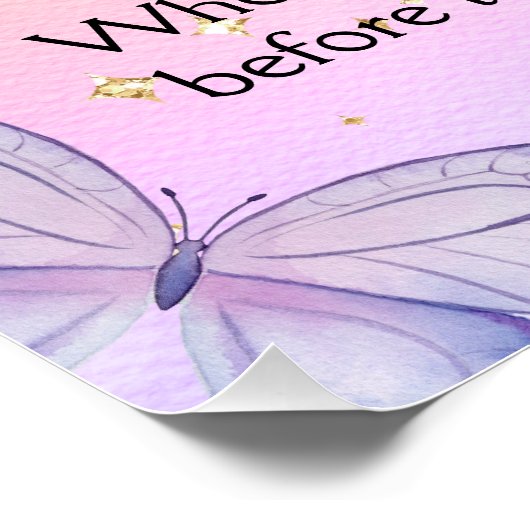 Bezaubert Butterfly Baby Shower Hunt Game Poster (Ecke)