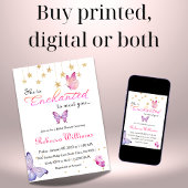 Bezaubert, Lila SchmetterlingsBrautparty zu treffe Einladung