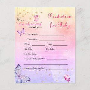 Bezaubert mit Butterfly Baby Shower Game Card