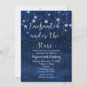 Bezaubert unter den Sternen Silver & Blue Einladun Einladung (Vorderseite)