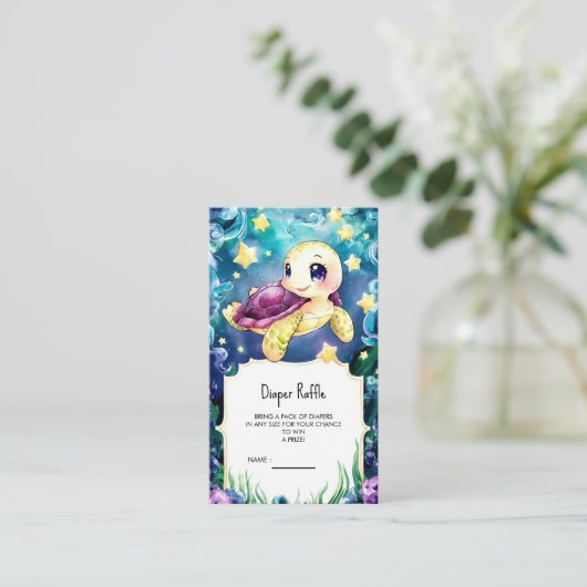 Bezaubert unter der Meeresschildkrötendusche Begleitkarte (Stehend Vorderseite)