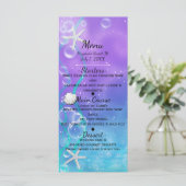 Bezaubert unter der Sea Beach Party Menu Card Menükarte (Stehend Vorderseite)