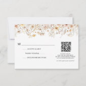 Bezauberte Beige-Wiese-Wildblume QR-Hochzeit RSVP Karte (Rückseite)