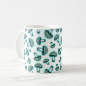 Bezauberte Blaue Pilze - Tasse des Weißkaffees (Vorderseite Links)