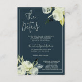 Bezauberte Blumenblauer Hochzeit mittags Begleitkarte (Vorderseite)