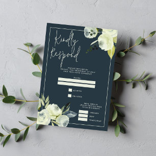 Bezauberte Blumenblauer Hochzeit mittags RSVP Karte