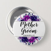 Bezauberte Blumenmutter des Bräutigams Mit Monogra Button (Vorne & Hinten)