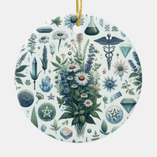 Bezauberte Botanica: Magische Kräuter und Hexerei Keramik Ornament
