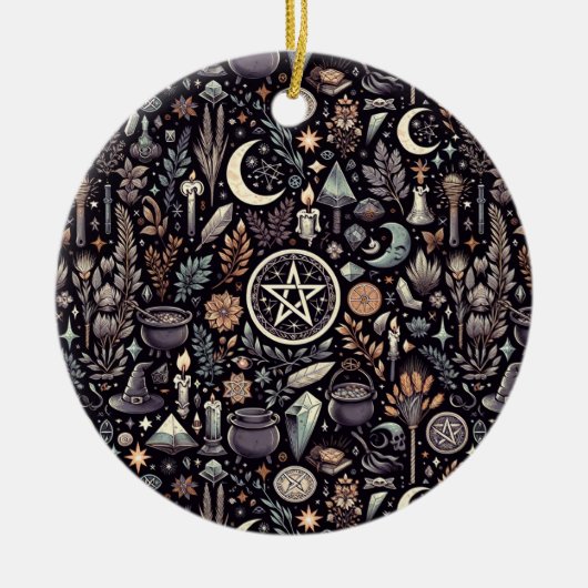 Bezauberte Botanica: Magische Kräuter und Hexerei Keramik Ornament (Vorne)