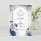 Bezauberte Botanische Botanische Hochzeit mittags Einladung (Stehend Vorderseite)