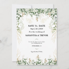 Bezauberte botanische Foliage: Save the Date Einladung