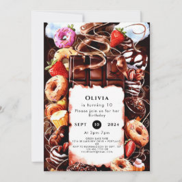 Bezauberte Brunnenschokolade zum Geburtstag Einladung