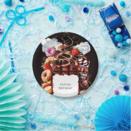 Bezauberte Brunnenschokolade zum Geburtstag Pappteller