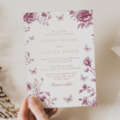 Bezauberte Dusty Rose & Rose Gold Wedding Folieneinladung