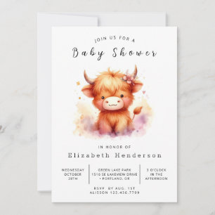 Bezauberte einzigartige Barn Cow Babydusche Einladung