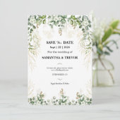 Bezauberte Evergreens: Save the Date Einladung (Stehend Vorderseite)