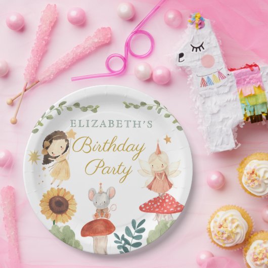 Bezauberte Fee Birthday Mushroom Pappteller (Party)