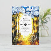 Bezauberte Firefly Woodland Geburtstag Einladung (Stehend Vorderseite)