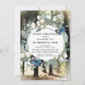 Bezauberte Forest Butterfly Drive-by-Baby-Dusche Einladung (Vorderseite)