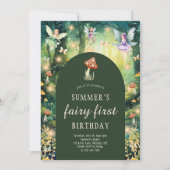 Bezauberte Forest Fairy First Girl's Birthday Part Einladung (Vorderseite)