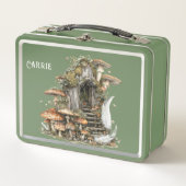Bezauberte Forest Gnome Hütte Metal Lunchbox (Vorderseite)