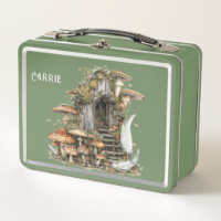 Bezauberte Forest Gnome Hütte Metal Lunchbox